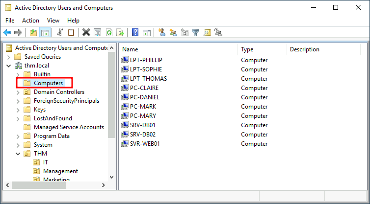 Managing Computers in AD