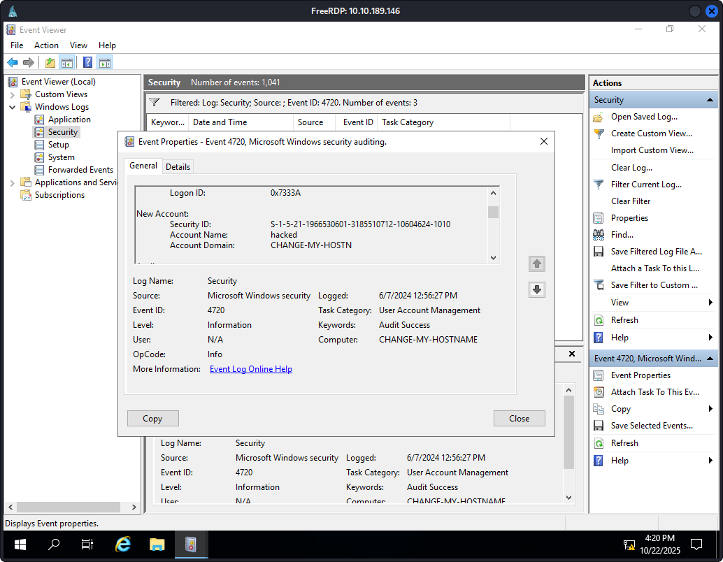 Windows Event Logs Analysis