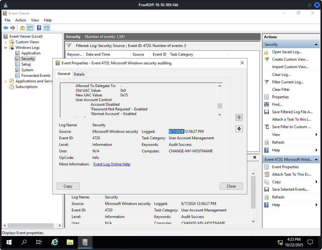 Windows Event Logs Analysis