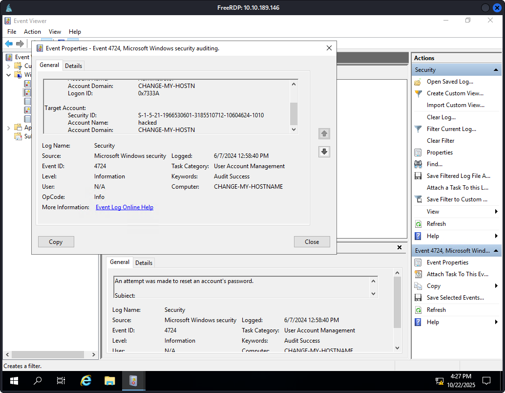 Windows Event Logs Analysis