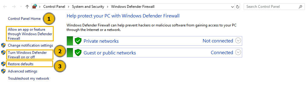 Windows Defender Firewall