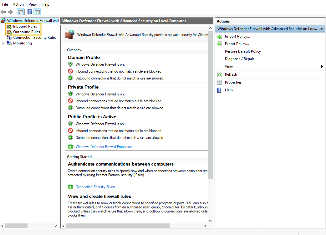 Windows Defender Firewall