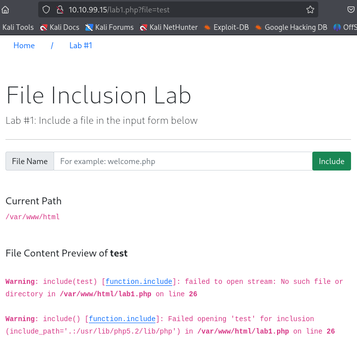 Local File Inclusion - LFI