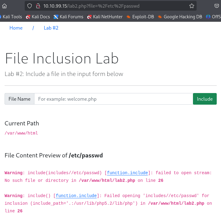 Local File Inclusion - LFI