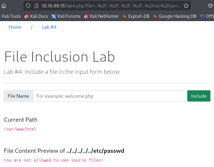 Local File Inclusion - LFI Continued