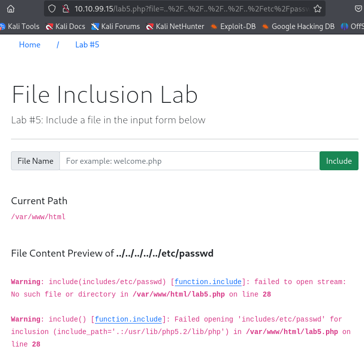 Local File Inclusion - LFI Continued