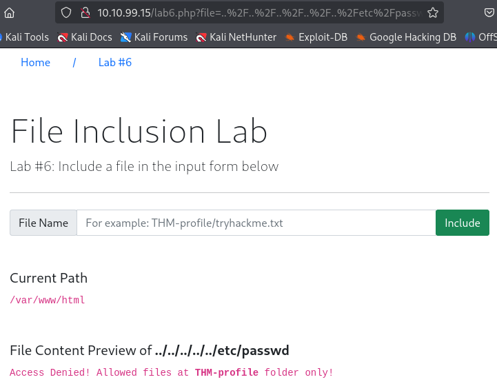 Local File Inclusion - LFI Continued