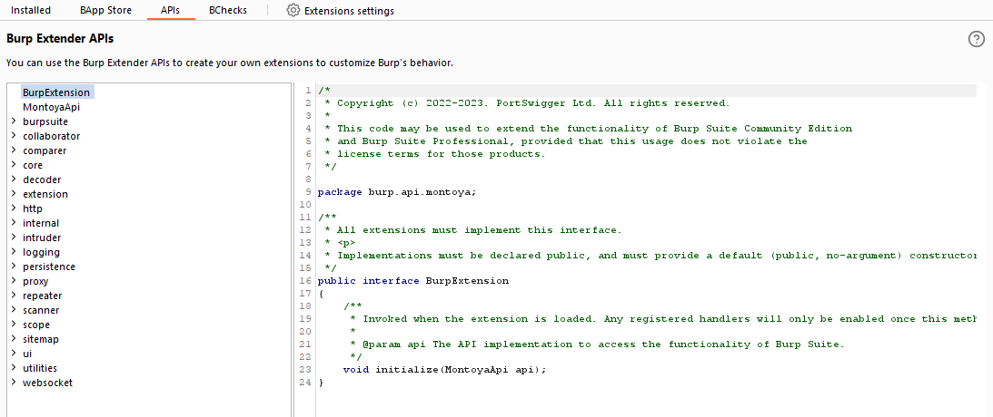 The Burp Suite API