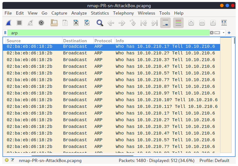 Nmap Host Discovery Using ARP