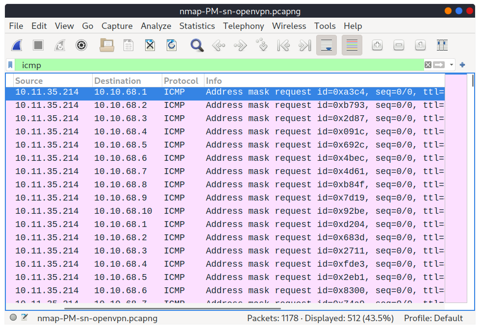 Nmap Host Discovery Using ICMP