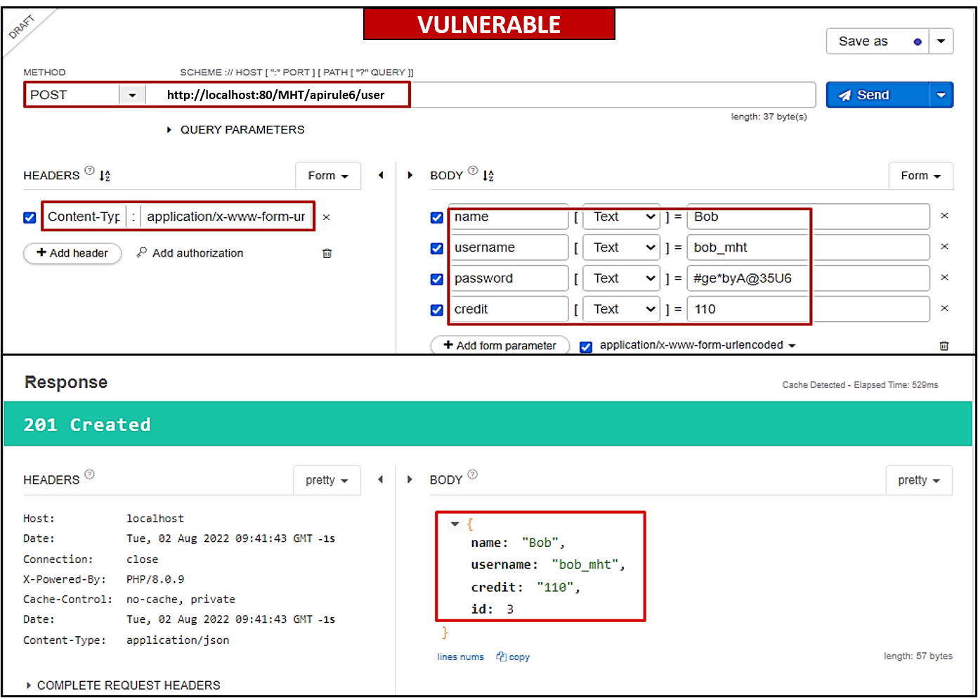 Vulnerability VI - Mass Assignment