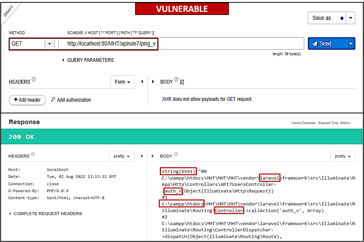 Vulnerability VII - Security Misconfiguration