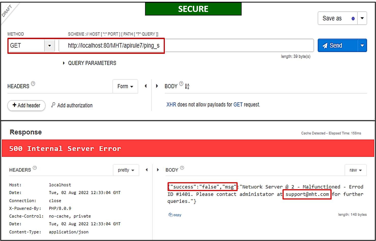 Vulnerability VII - Security Misconfiguration
