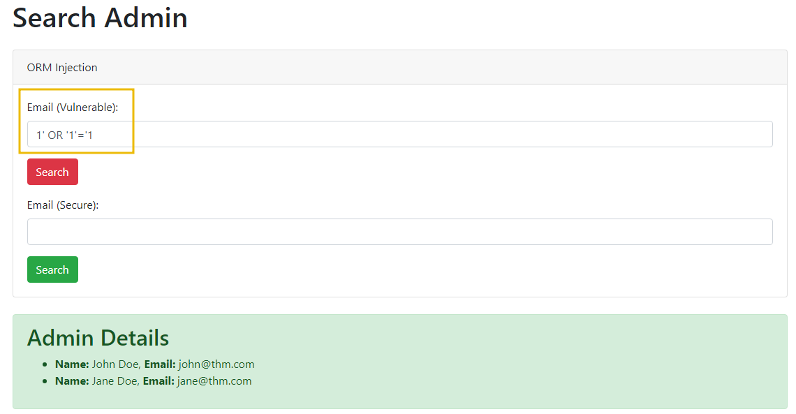 ORM Injection - Weak Implementation