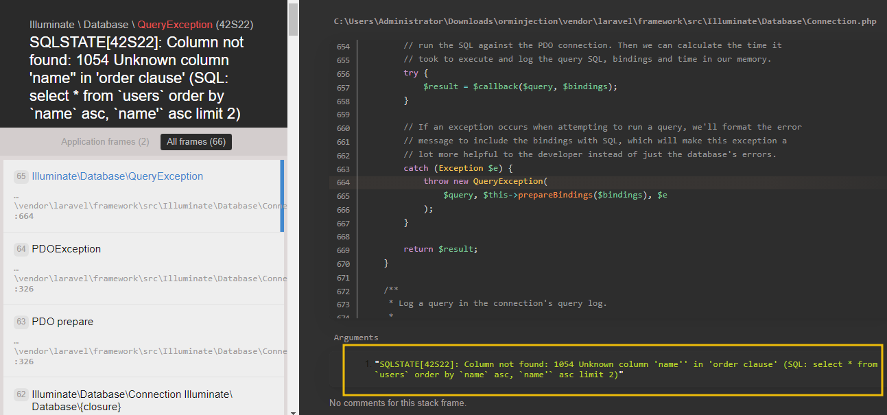 ORM Injection - Vulnerable Implementation
